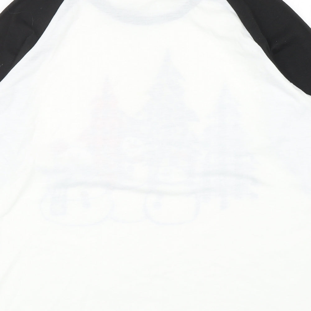 Womens UK Size M Preworn White Ringer T-Shirt