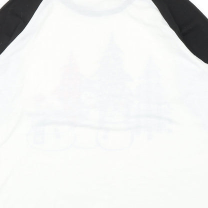 Womens UK Size M Preworn White Ringer T-Shirt
