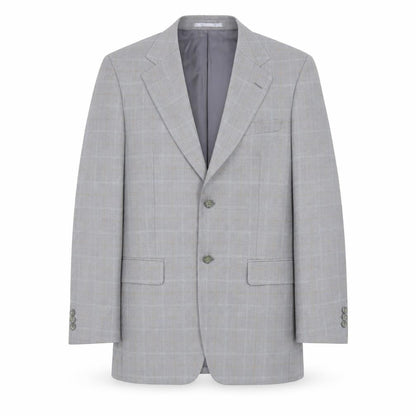 Brook Tavener Mens Grey Plaid Wool Jacket Blazer Size 38
