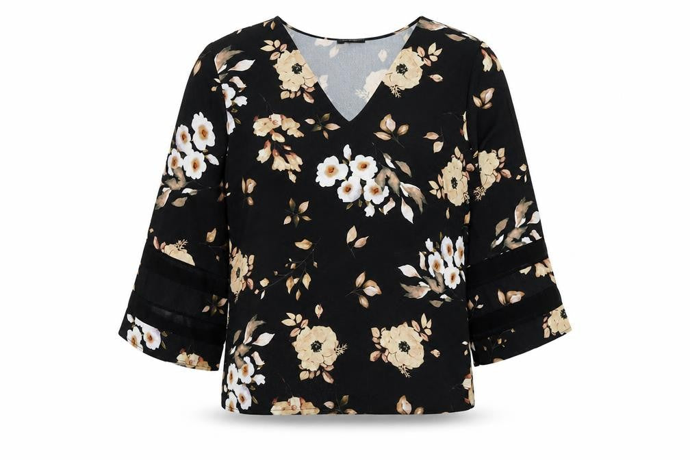 Womens UK Size L Luca Vanucci Black Basic Blouse