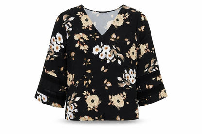 Womens UK Size L Luca Vanucci Black Basic Blouse