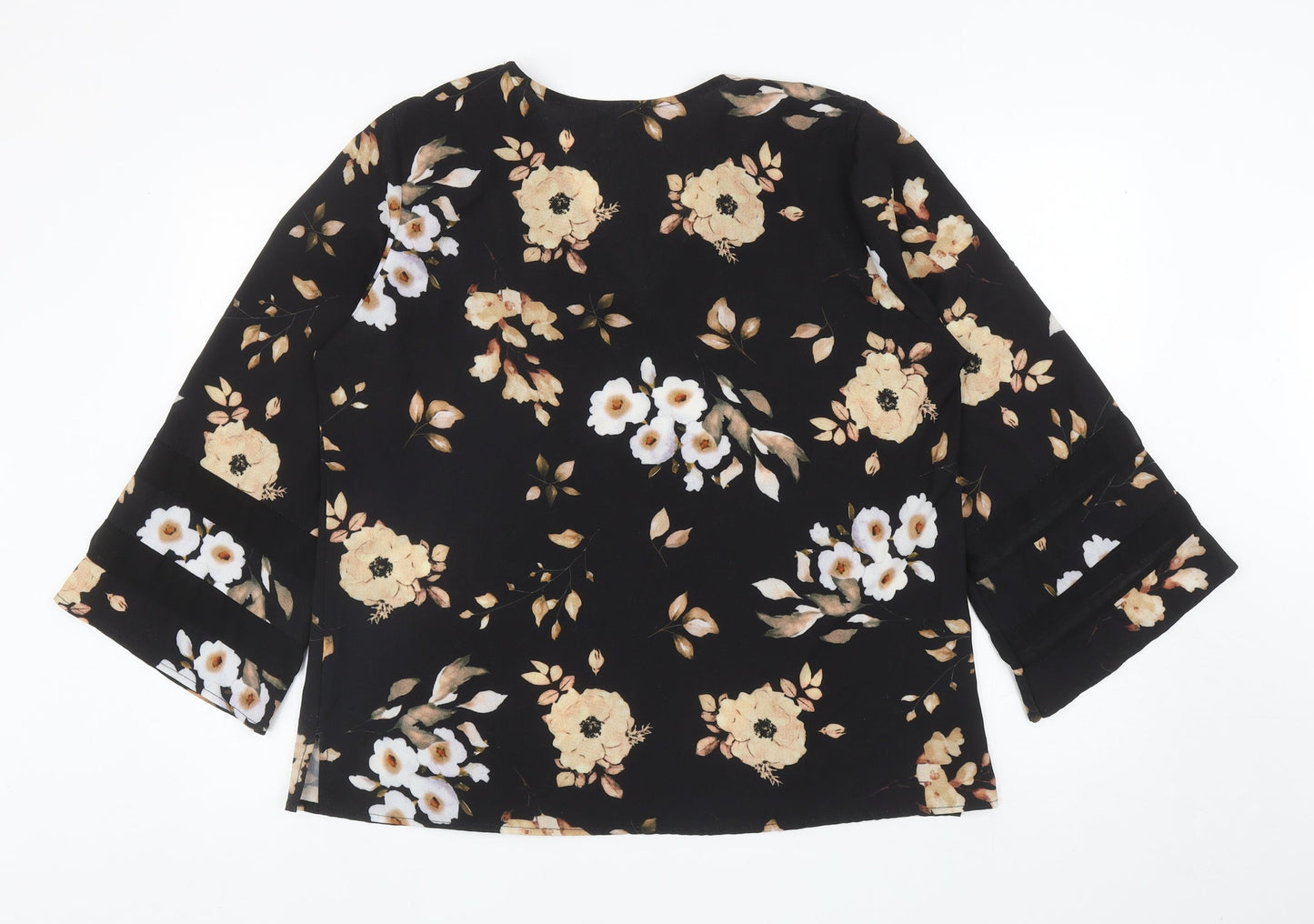 Womens UK Size L Luca Vanucci Black Basic Blouse