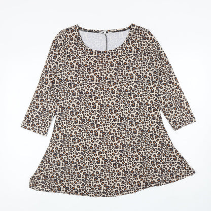 Womens UK Size 10 Pebble Bay Brown Tunic T-Shirt