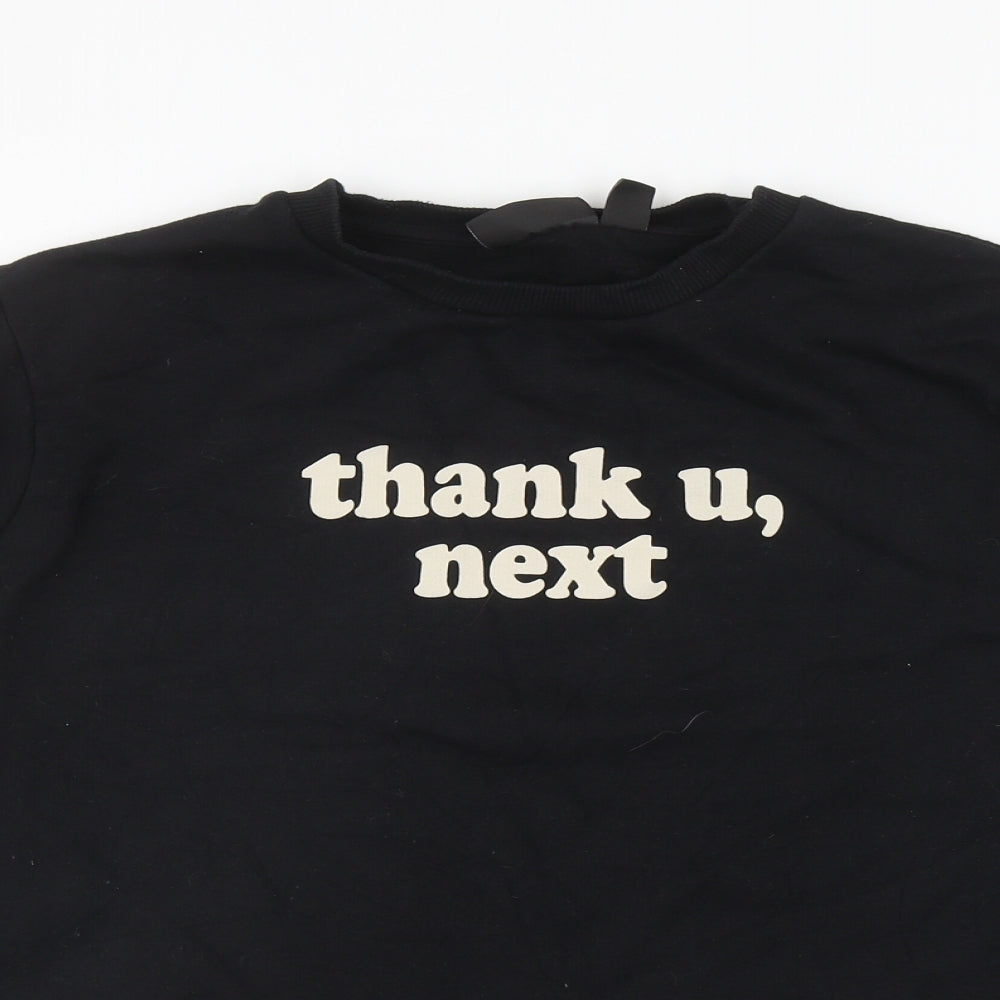 Primark Womens Black Cotton Pullover Sweatshirt Size L Pullover - Thank U, Next