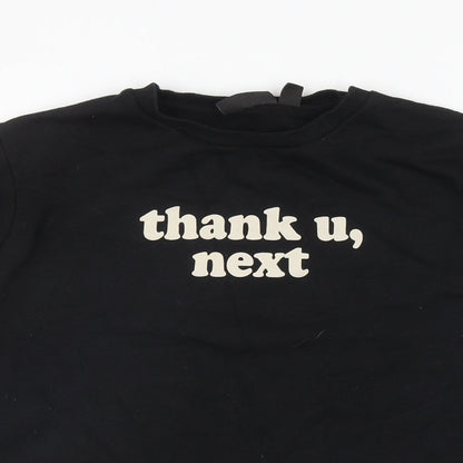 Primark Womens Black Cotton Pullover Sweatshirt Size L Pullover - Thank U, Next