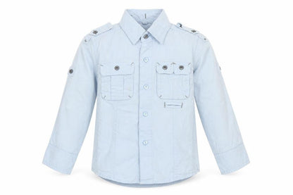 NEXT Boys Blue Cotton Basic Button-Up Size 3 Years Collared Button