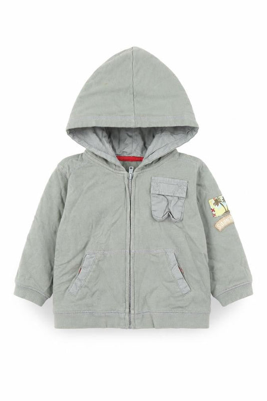 George Boys Green Cotton Full Zip Jumper Size 6-9 Months Zip