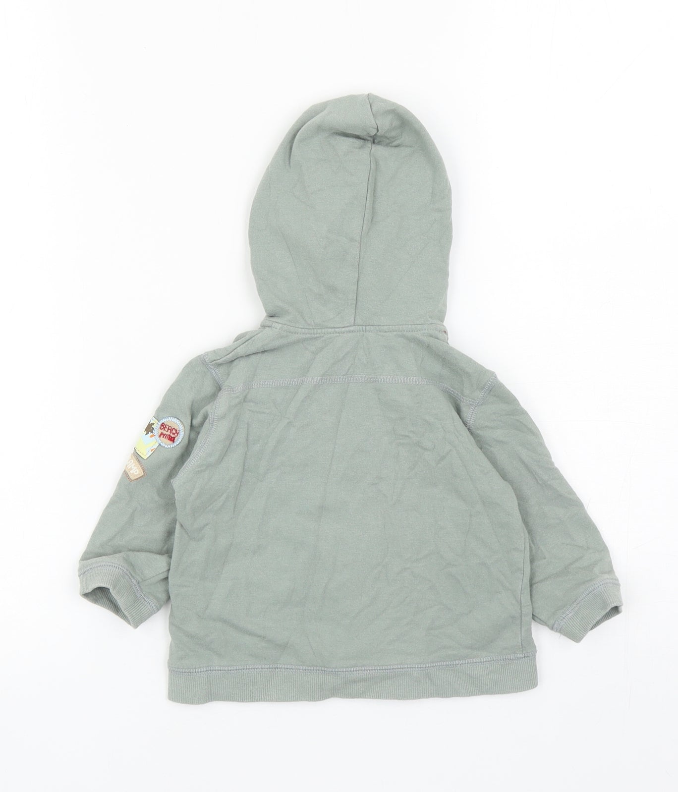 George Boys Green Cotton Full Zip Jumper Size 6-9 Months Zip