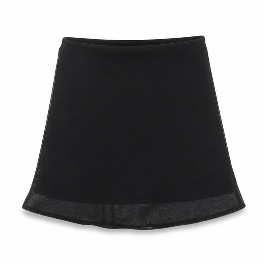 Adams Girls Black Polyester A-Line Skirt Size 6 Years Regular Pull On