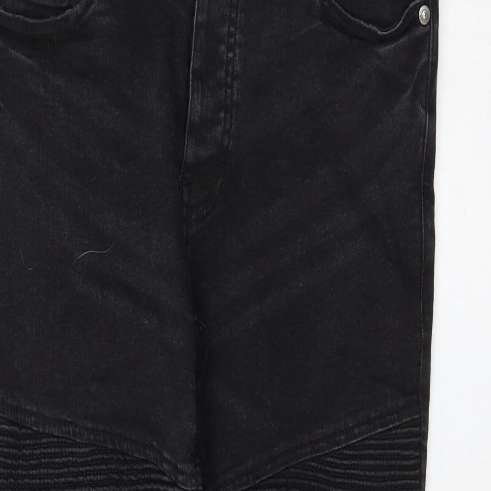 Brave Soul Womens Black Cotton Skinny Jeans Size 30 in L27 in Regular Zip