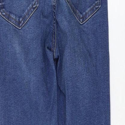 Topshop Womens Blue Cotton Skinny Jeans Size 28 in L32 in Regular Zip