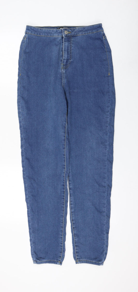 Missguided Womens Blue Cotton Jegging Jeans Size 10 L30 in Regular Zip
