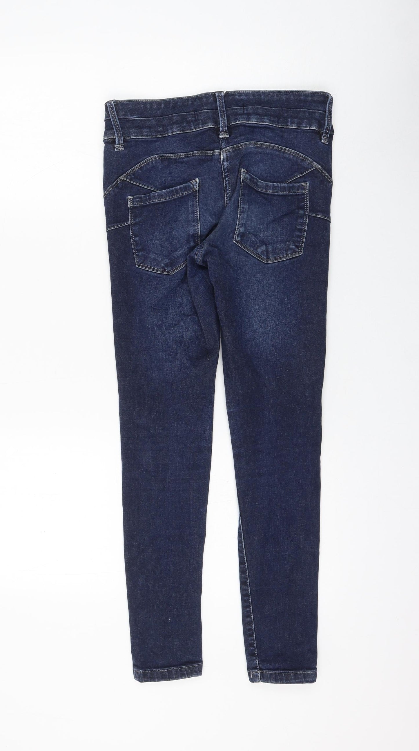 NEXT Womens Blue Polyester Skinny Jeans Size 8 L26 in Regular Zip