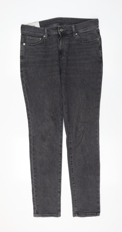Womens UK Size 32 in H&M Regular Fit Straight Grey Jeans