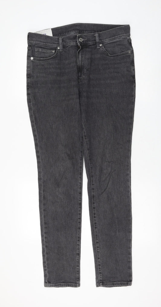 Womens UK Size 32 in H&M Regular Fit Straight Grey Jeans