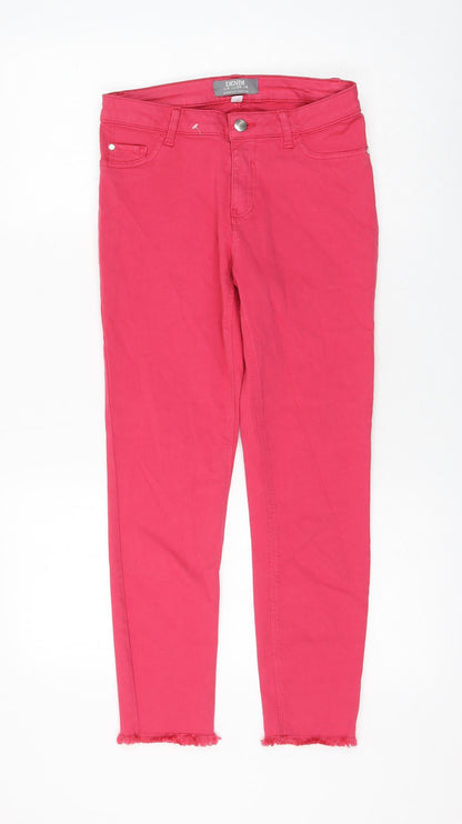 Dorothy Perkins Womens Pink Cotton Skinny Jeans Size 8 L25 in Regular Zip