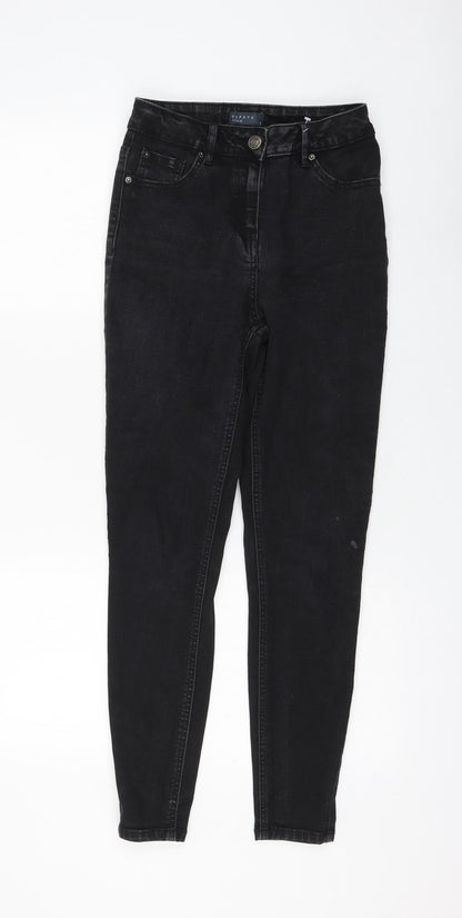Womens UK Size 8 Papaya Regular Fit Skinny Black Jeans