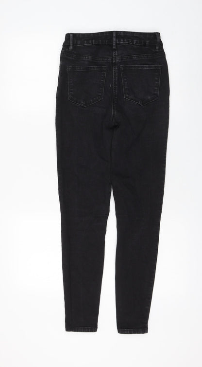 Womens UK Size 8 Papaya Regular Fit Skinny Black Jeans