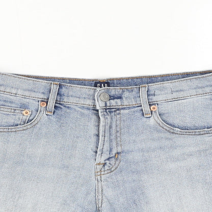Gap Womens Blue Cotton Mom Shorts Size 27 in L6 in Regular Zip - Distressed