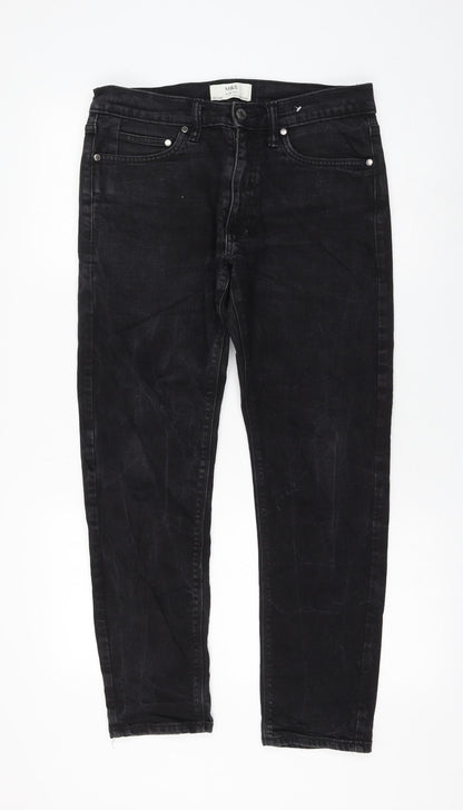 Womens UK Size 30 in Marks and Spencer Regular Fit Straight Black Jeans
