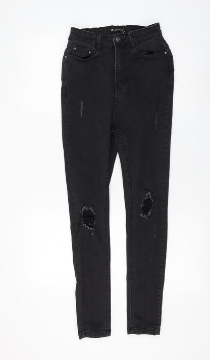 I SAW IT FIRST Womens Black Cotton Skinny Jeans Size 6 L26 in Regular Zip