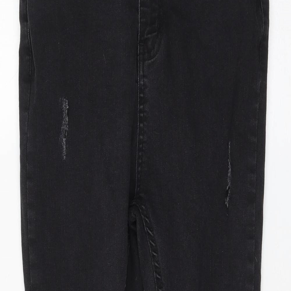 I SAW IT FIRST Womens Black Cotton Skinny Jeans Size 6 L26 in Regular Zip