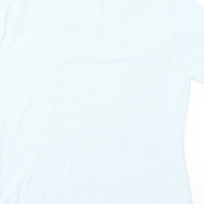 Womens UK Size 10 Karen Scott Blue Basic T-Shirt