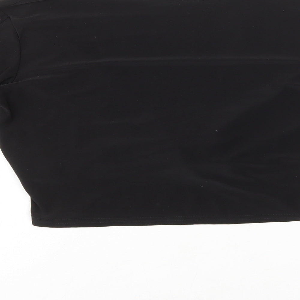 Womens UK Size 12 PRETTYLITTLETHING Black Cropped T-Shirt