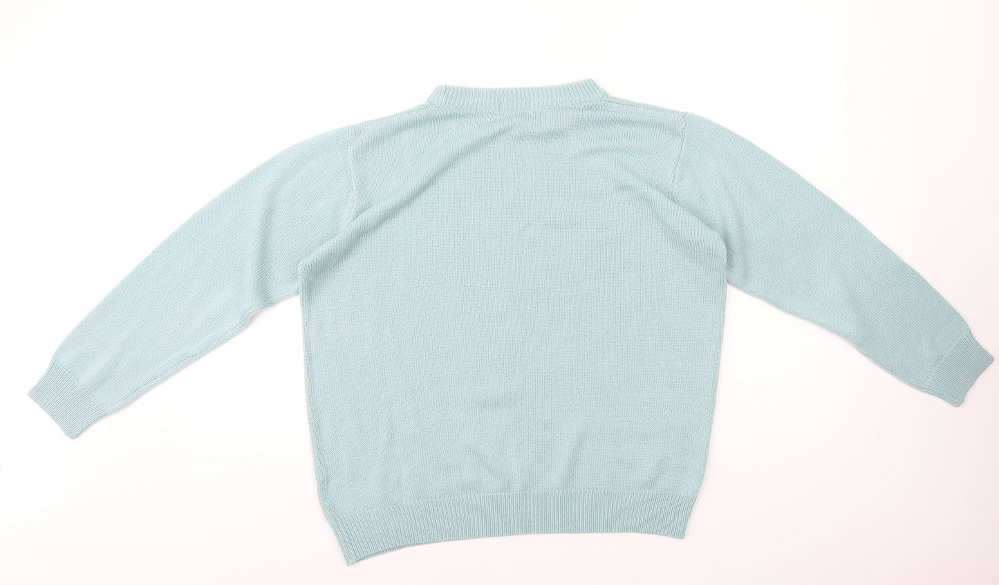 Damart Womens Blue Crew Neck Polyester Pullover Jumper Size M