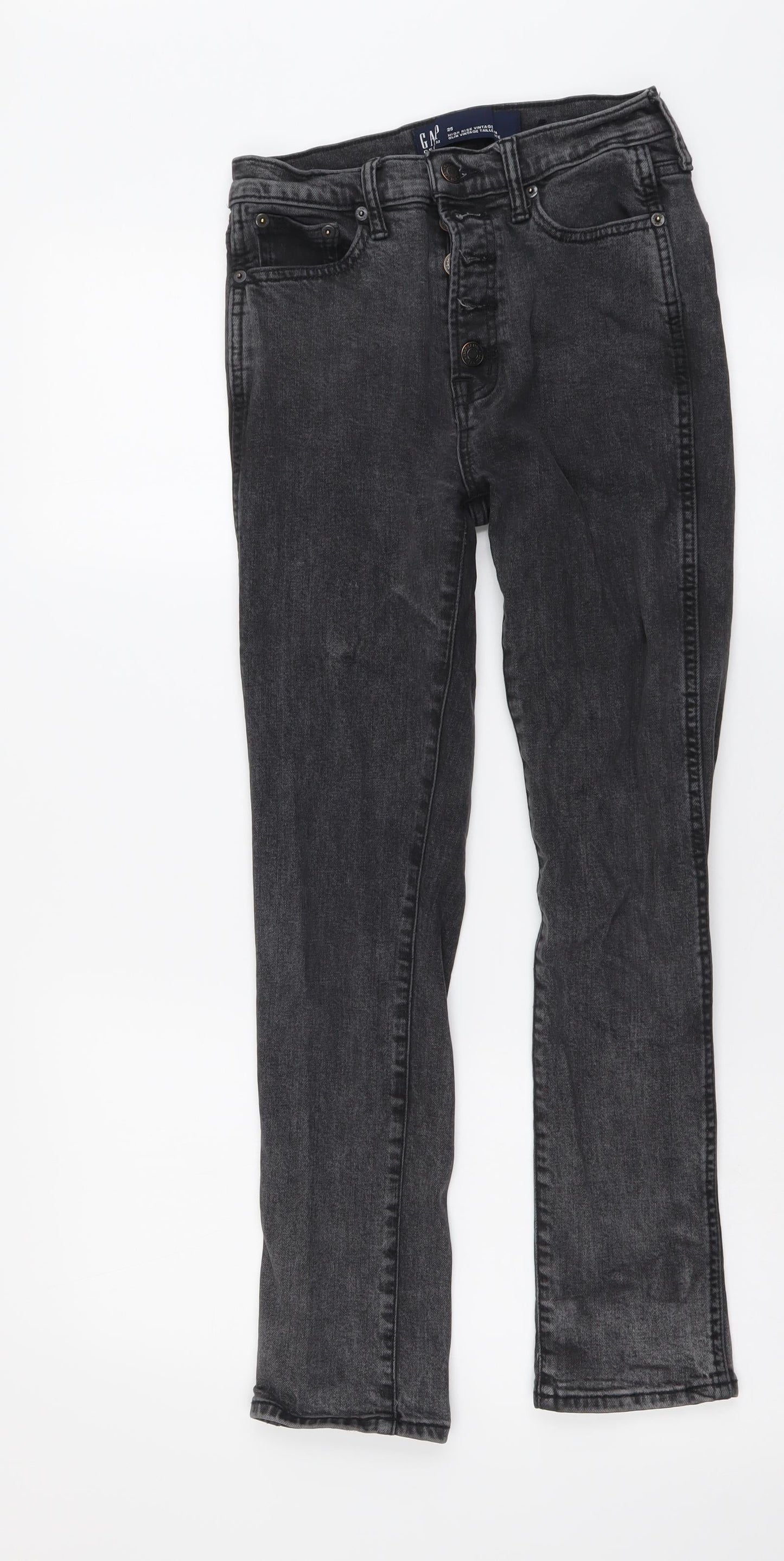 Gap Womens Grey Cotton Skinny Jeans Size 25 in L26 in Regular Button
