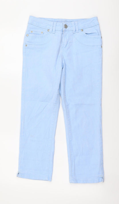 Cherokee Womens Blue Cotton Cropped Jeans Size 8 L24 in Regular Button