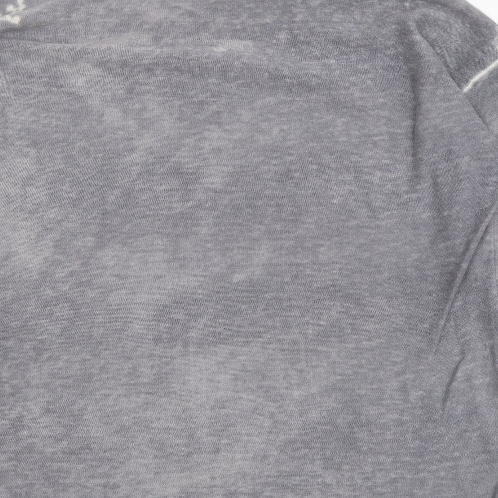 Canada Womens Grey Round Neck Geometric Nylon Pullover Jumper Size M