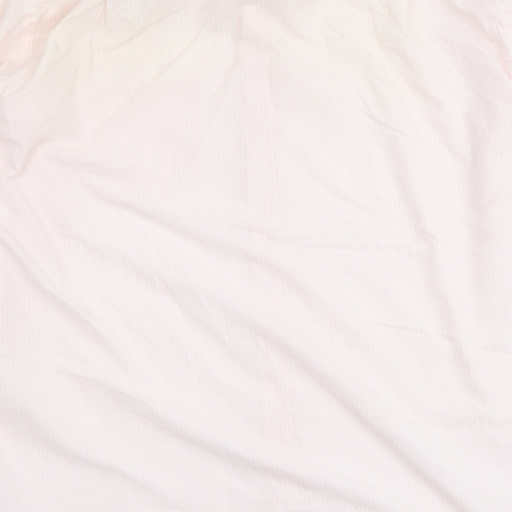 Mens UK Size 16 Marks and Spencer Pink  Button-Up Long Sleeve Casual Shirt