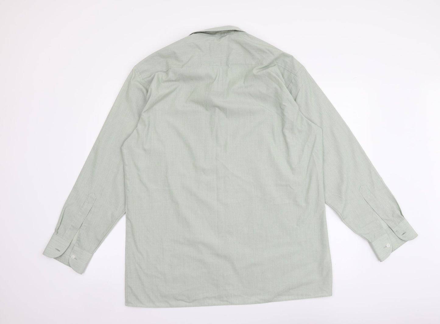 Mens UK Size 16 Peter England Green  Button-Up Long Sleeve Casual Shirt