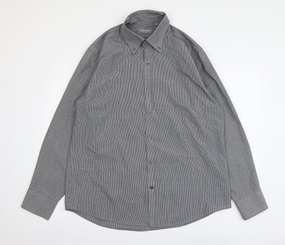 Mens UK Size 16.5 Jack Reid Grey  Button-Up Long Sleeve Casual Shirt