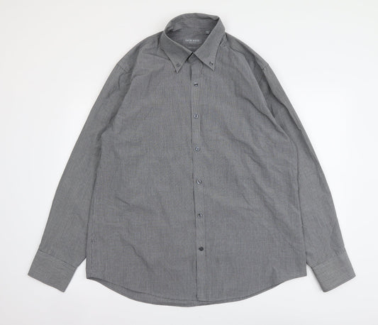 Mens UK Size 16.5 Jack Reid Grey  Button-Up Long Sleeve Casual Shirt