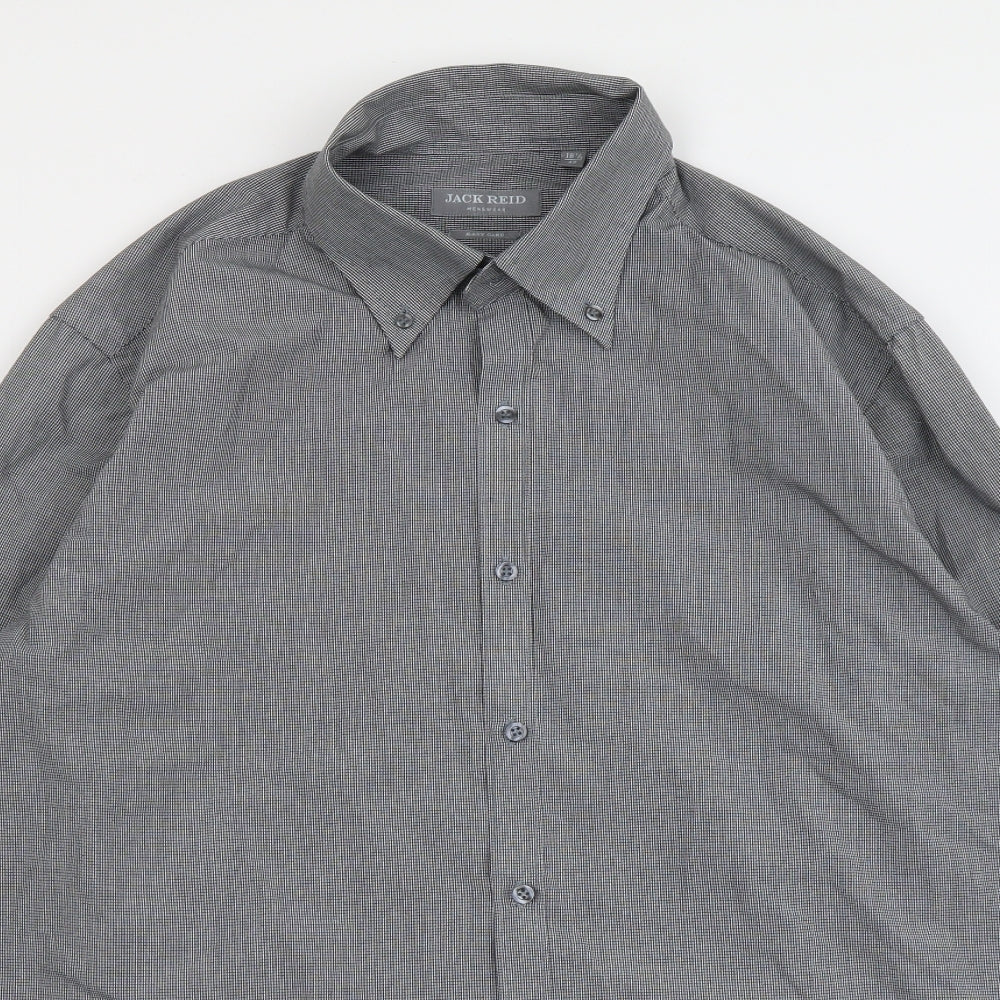 Mens UK Size 16.5 Jack Reid Grey  Button-Up Long Sleeve Casual Shirt