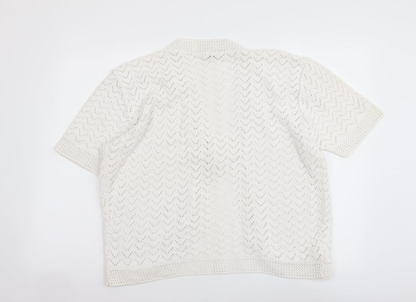 Womens UK Size M Glimpse Design White Shrug Jumper