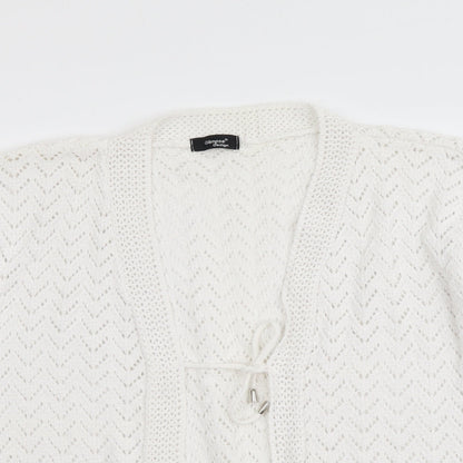 Womens UK Size M Glimpse Design White Shrug Jumper