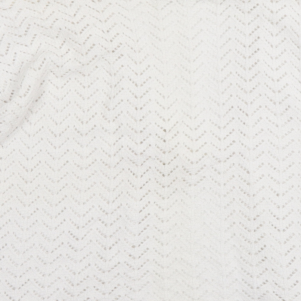 Womens UK Size M Glimpse Design White Shrug Jumper