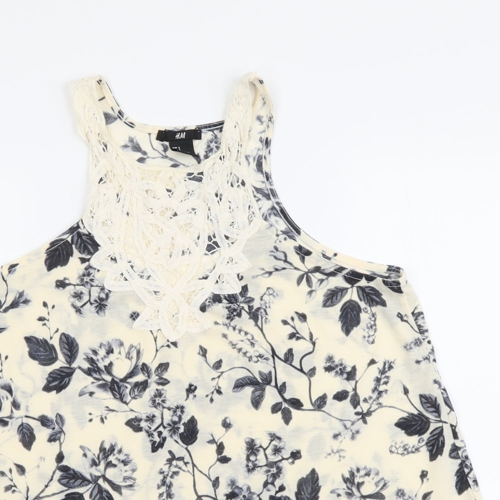 Womens UK Size S H&M Beige Basic Tank