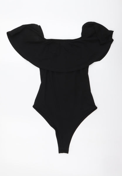Primark Womens Black Cotton Bodysuit One-Piece Size 10 Snap