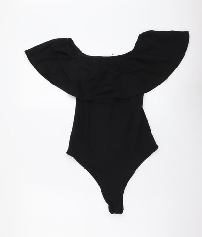 Primark Womens Black Cotton Bodysuit One-Piece Size 10 Snap
