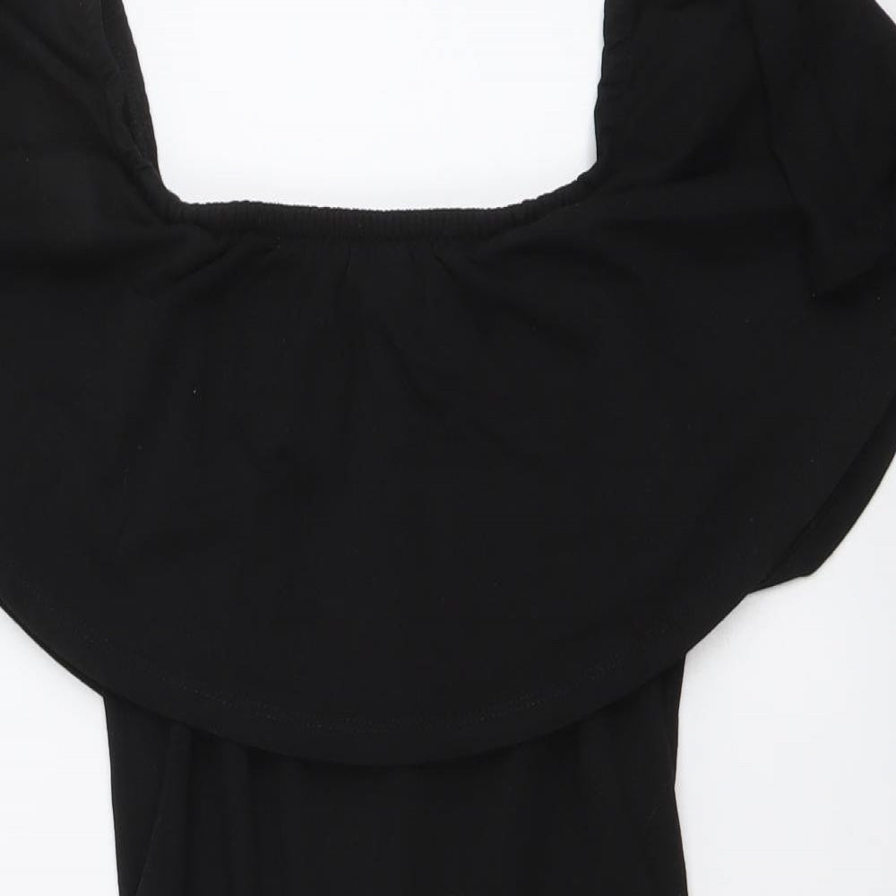 Primark Womens Black Cotton Bodysuit One-Piece Size 10 Snap