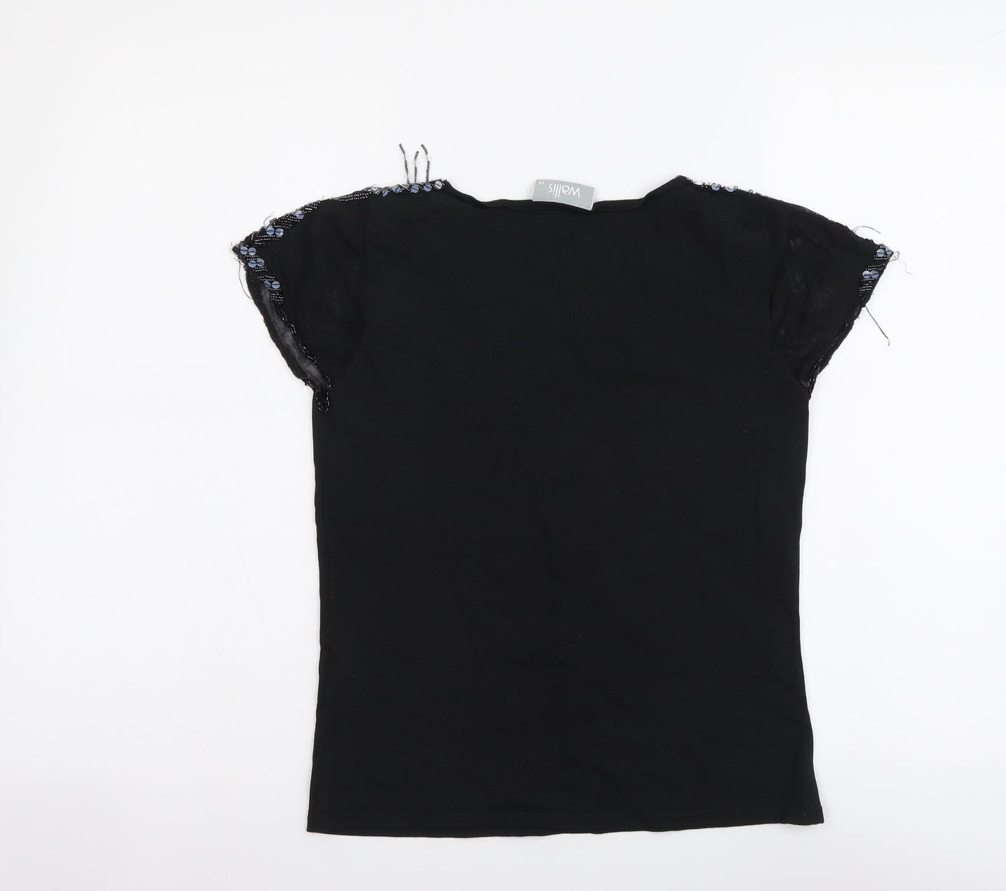 Womens UK Size 10 Wallis Black Basic T-Shirt