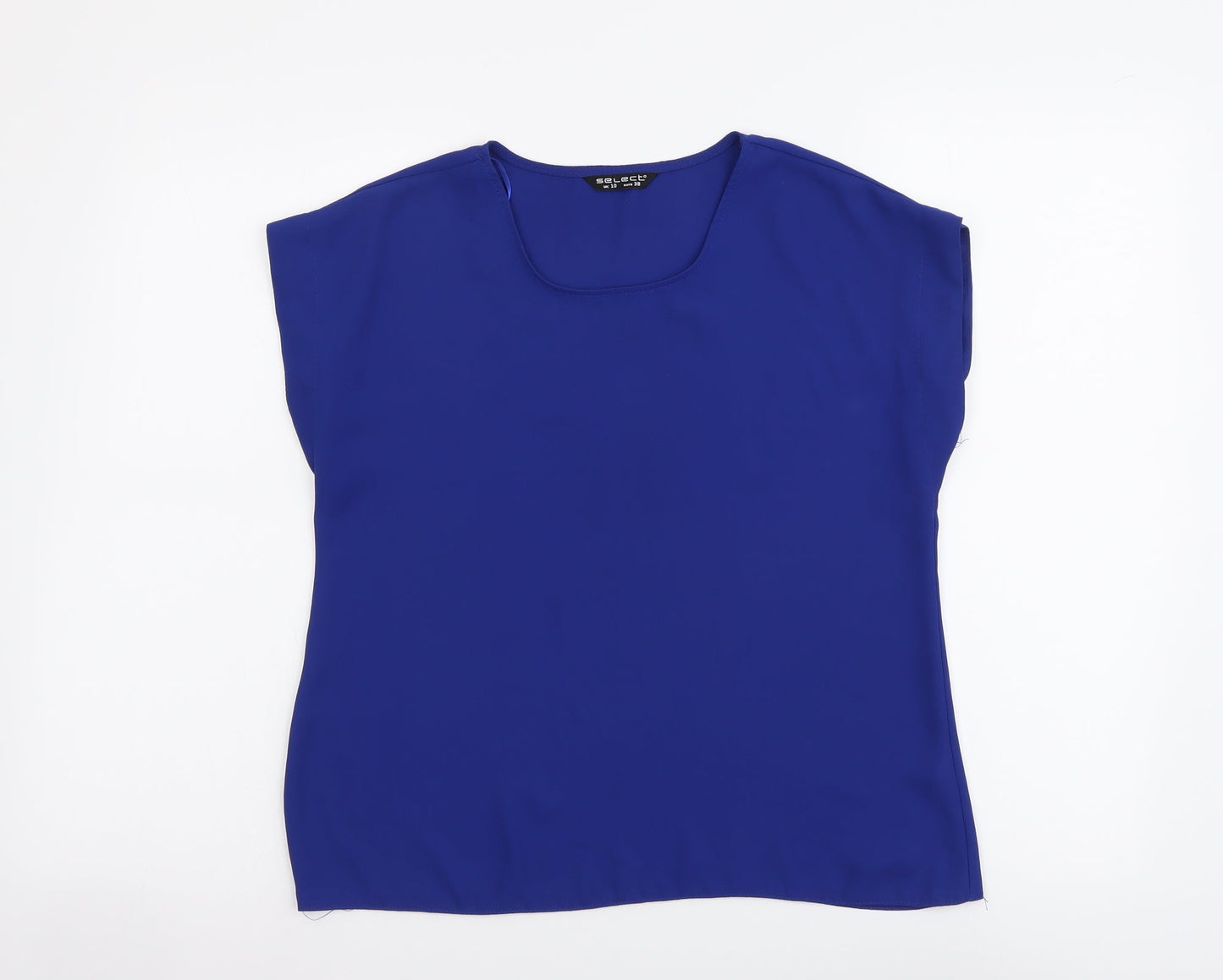 Womens UK Size 10 Selected Blue Basic T-Shirt