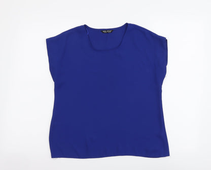 Womens UK Size 10 Selected Blue Basic T-Shirt