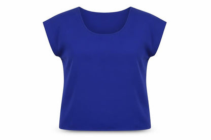 Womens UK Size 10 Selected Blue Basic T-Shirt