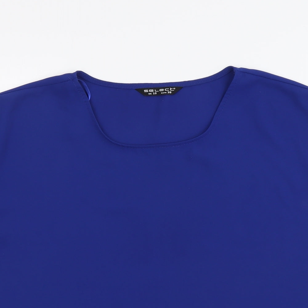 Womens UK Size 10 Selected Blue Basic T-Shirt