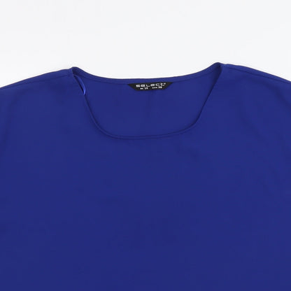 Womens UK Size 10 Selected Blue Basic T-Shirt